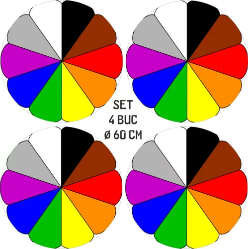 Set 4 Folii Imprimate Outdoor cu EcoSolvent, autoadezive, pentru decorarea jantelor auto, dimetru 60 cm, model FJT-35