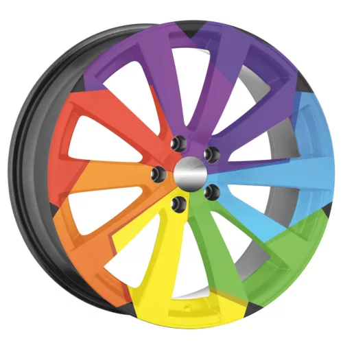 4 db-os kültéri nyomtatott fólia készlet EcoSolventtel, öntapadós, autófelnik díszítésére, átmérő 60 cm, FJT-36 modell