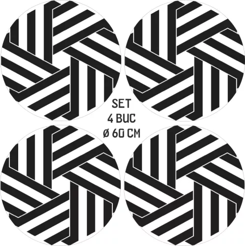 4 db-os kültéri nyomtatott fólia készlet EcoSolventtel, öntapadós, autófelnik díszítésére, átmérő 60 cm, FJT-37 modell