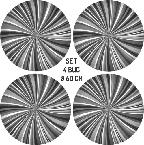 4 db-os kültéri nyomtatott fólia készlet EcoSolventtel, öntapadós, autófelnik díszítésére, átmérő 60 cm, FJT-38 modell