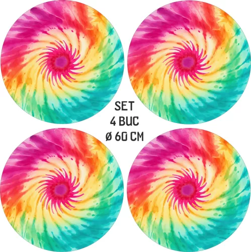 4 db-os kültéri nyomtatott fólia készlet EcoSolventtel, öntapadós, autófelnik díszítésére, átmérő 60 cm, FJT-39 modell