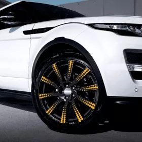   4 db-os kültéri nyomtatott fólia készlet EcoSolventtel, öntapadós, autófelnik díszítésére, átmérő 60 cm, FJT-40 modell