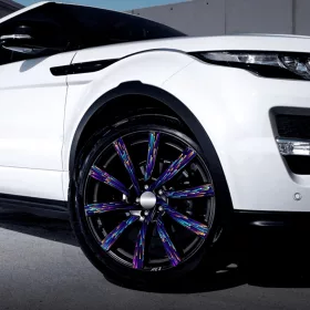   4 db-os kültéri nyomtatott fólia készlet EcoSolventtel, öntapadós, autófelnik díszítésére, átmérő 60 cm, FJT-42 modell