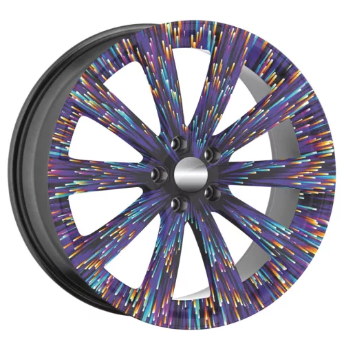 4 db-os kültéri nyomtatott fólia készlet EcoSolventtel, öntapadós, autófelnik díszítésére, átmérő 60 cm, FJT-42 modell