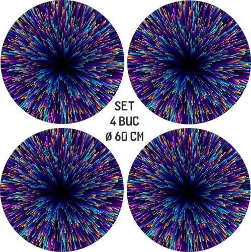 4 db-os kültéri nyomtatott fólia készlet EcoSolventtel, öntapadós, autófelnik díszítésére, átmérő 60 cm, FJT-42 modell