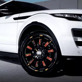   Set 4 Folii Imprimate Outdoor cu EcoSolvent, autoadezive, pentru decorarea jantelor auto, dimetru 60 cm, model FJT-43