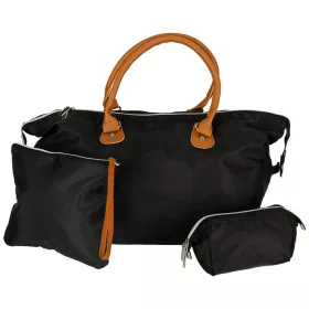   Set 3 piese, geanta de calatorie multifunctionala pentru carucior, set culoare negra, pentru mamici