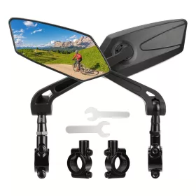   Set 2 Oglinzi retrovizoare pentru bicicleta, reglabile 360 grade, culoare Neagra