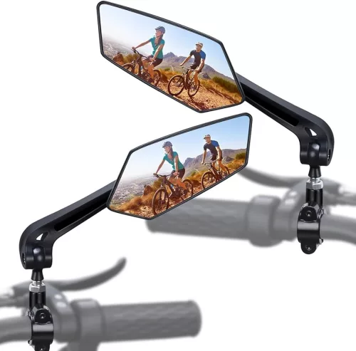 Set 2 Oglinzi retrovizoare pentru bicicleta, reglabile 360 grade, culoare Neagra