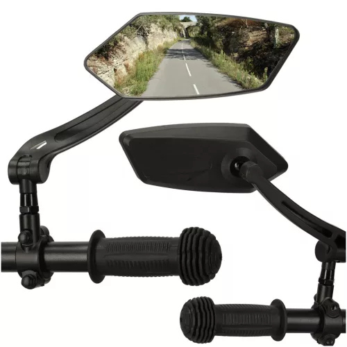 Set 2 Oglinzi retrovizoare pentru bicicleta, reglabile 360 grade, culoare Neagra