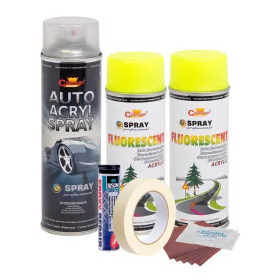   Komplettes Felgenreparatur- und Lackierset, fluoreszierendes Gelb, V2