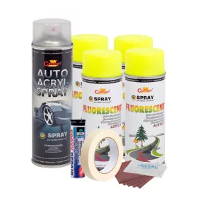   Komplettes Felgenreparatur- und Lackierset, fluoreszierendes Gelb, V4