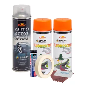   Komplettes Felgenreparatur- und Lackierset, fluoreszierendes Orange, V2