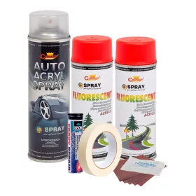   Komplettes Felgenreparatur- und Lackierset, fluoreszierendes Rot, V2