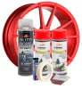 Komplettes Felgenreparatur- und Lackierset, fluoreszierendes Rot, V2