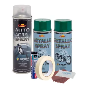   Komplettes Felgenreparatur- und Lackierset, Metallicgrün, V2