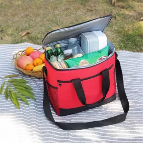   Geanta termoizolanta pentru picnic sau plaja, capacitate 16l, culoare Rosie