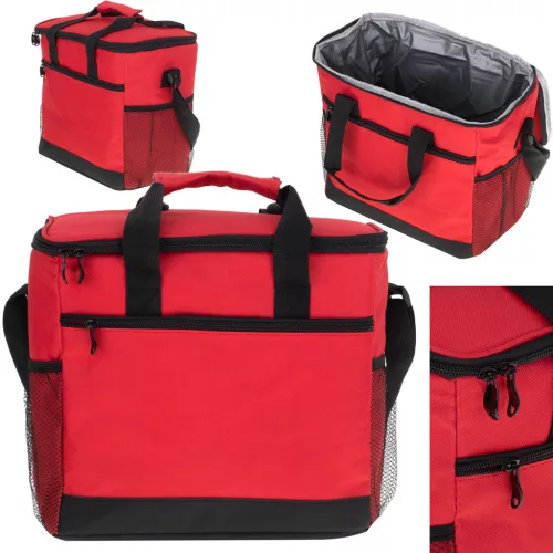 Geanta termoizolanta pentru picnic sau plaja, capacitate 16l, culoare Rosie