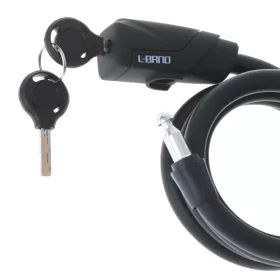   Antifurt bicicleta, Dispozitiv de blocare biciclete, spiralat, cu cheie, lungime 150cm, culoare Neagra