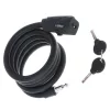 Antifurt bicicleta, Dispozitiv de blocare biciclete, spiralat, cu cheie, lungime 150cm, culoare Neagra