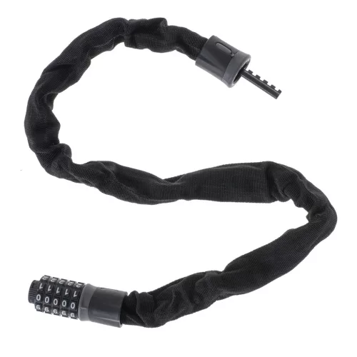Antifurt bicicleta, Dispozitiv de blocare biciclete, Cifru cu 5 digits, lungime 90cm, culoare Neagra