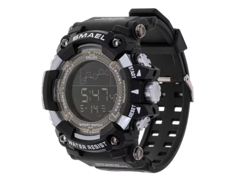 Ceas Militar pentru barbati, SMAEL, impermeabil, afisaj LED, culoare Negru