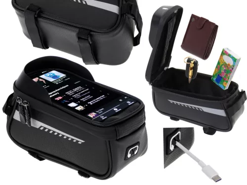 Suport Telefon IMPERMEABIL tip Geanta, montaj pe Motocicleta sau Bicicleta