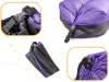Saltea Autogonflabila "Lazy Bag" tip sezlong, 185 x 70cm, culoare Negru-Violet, pentru camping, plaja sau piscina