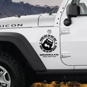   Sticker autoadeziv pentru vehicule Off Road, model "You Can Go Fast", dimensiune 30 x 30 cm, culoare Neagra