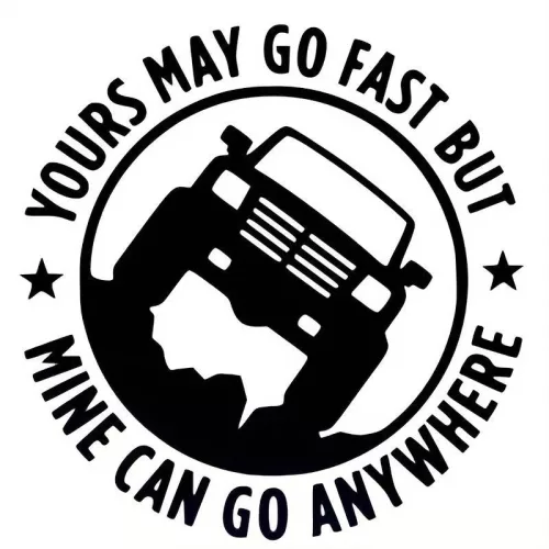 Sticker autoadeziv pentru vehicule Off Road, model "You Can Go Fast", dimensiune 30 x 30 cm, culoare Neagra
