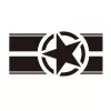 Sticker autoadeziv pentru vehicule Off Road, model "Army Star", dimensiune 90 x 43 cm, culoare Neagra