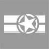 Sticker autoadeziv pentru vehicule Off Road, model "Army Star", dimensiune 90 x 43 cm, culoare Alba