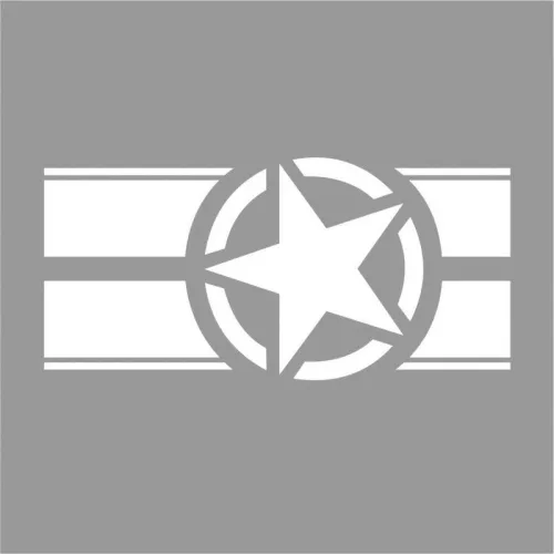 Sticker autoadeziv pentru vehicule Off Road, model "Army Star", dimensiune 90 x 43 cm, culoare Alba