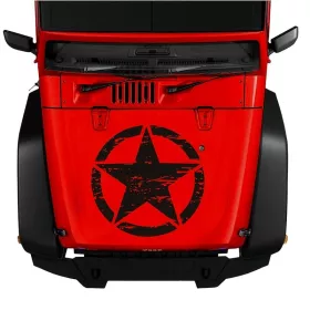   Sticker autoadeziv pentru vehicule Off Road, model "Rusted Army Star", dimensiune 50 x 50 cm, culoare Neagra