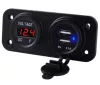 Vodotesný prídavný elektrický panel pre terénne vozidlá, štvorkolky, SSV, napätie 12-24V, 2 x USB a voltmeter