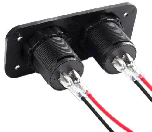 Panou electric suplimentar impermeabil pentru vehicule Off Road, ATV, SSV, tensiune 12-24V, 2 x USB si Voltmetru