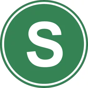   Címke, S betűs matrica, Teherautó matrica S betű, Átmérő 22 cm