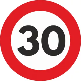   Fényvisszaverő "Sebességkorlátozás" matrica - 30km/h
