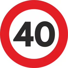   Fényvisszaverő "Sebességkorlátozás" matrica - 40km/h