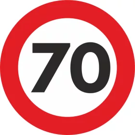   Fényvisszaverő "Sebességkorlátozás" matrica - 70km/h