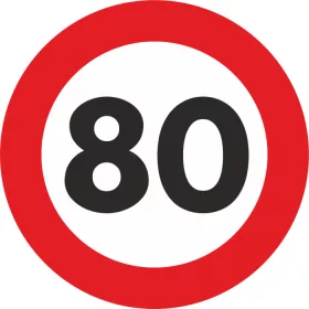   Fényvisszaverő "Sebességkorlátozás" matrica - 80km/h