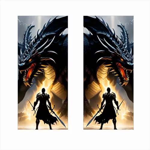 2 darabos ajtóoszlopokra való dekormatrica szett, nagy felbontású öntapadós nyomtatás, méretek 2 db x 50 x 22 cm, kód: AVX-SSU-01