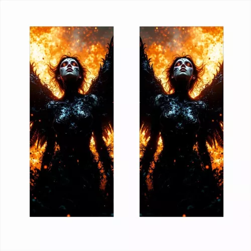 2 darabos ajtóoszlopokra való dekormatrica szett, nagy felbontású öntapadós nyomtatás, méretek 2 db x 50 x 22 cm, kód: AVX-SSU-02