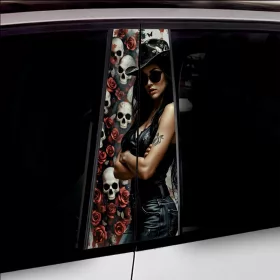   2 darabos ajtóoszlopokra való dekormatrica szett, nagy felbontású öntapadós nyomtatás, méretek 2 db x 50 x 22 cm, kód: AVX-SSU-09