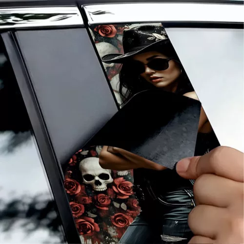 2 darabos ajtóoszlopokra való dekormatrica szett, nagy felbontású öntapadós nyomtatás, méretek 2 db x 50 x 22 cm, kód: AVX-SSU-09