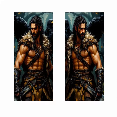 2 darabos ajtóoszlopokra való dekormatrica szett, nagy felbontású öntapadós nyomtatás, méretek 2 db x 50 x 22 cm, kód: AVX-SSU-10