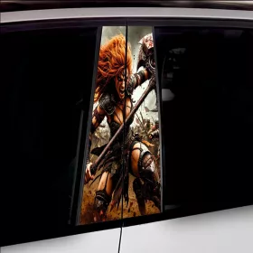   2 darabos ajtóoszlopokra való dekormatrica szett, nagy felbontású öntapadós nyomtatás, méretek 2 db x 50 x 22 cm, kód: AVX-SSU-16