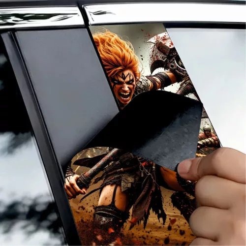 2 darabos ajtóoszlopokra való dekormatrica szett, nagy felbontású öntapadós nyomtatás, méretek 2 db x 50 x 22 cm, kód: AVX-SSU-16