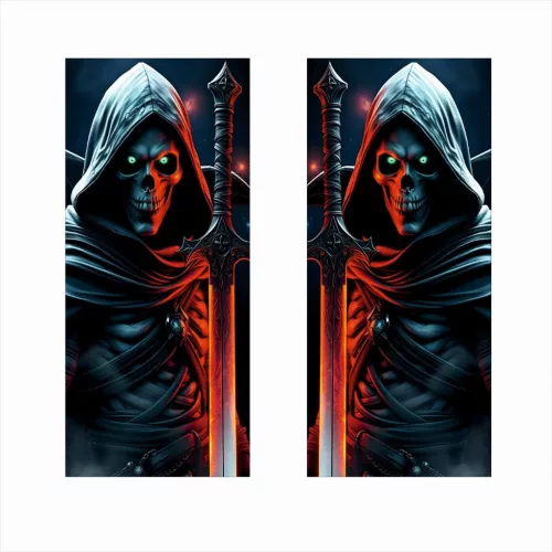 2 darabos ajtóoszlopokra való dekormatrica szett, nagy felbontású öntapadós nyomtatás, méretek 2 db x 50 x 22 cm, kód: AVX-SSU-25