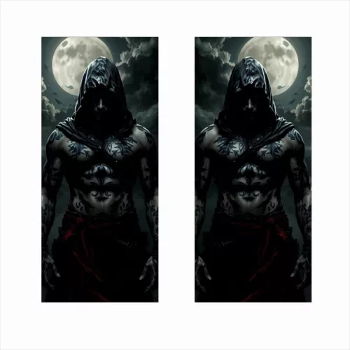 2 darabos ajtóoszlopokra való dekormatrica szett, nagy felbontású öntapadós nyomtatás, méretek 2 db x 50 x 22 cm, kód: AVX-SSU-27